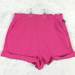 Sincerely Jules Womens Shorts‎ Trouser Pink Fuschia Pull On High Rise L New
